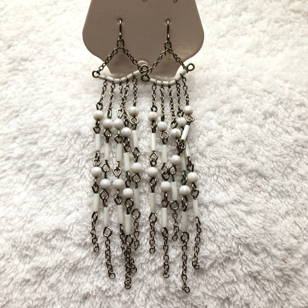 White Dangle Earrings